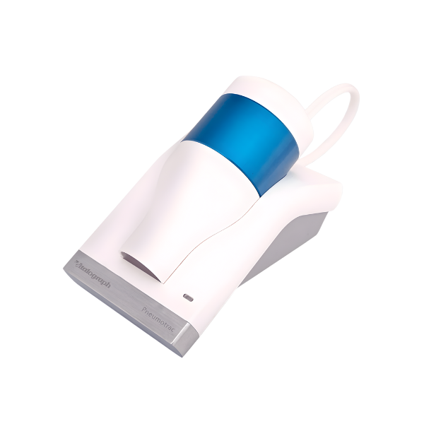 Espirômetro Vitalograph para diagnóstico de função pulmonar em clínicas e hospitais.