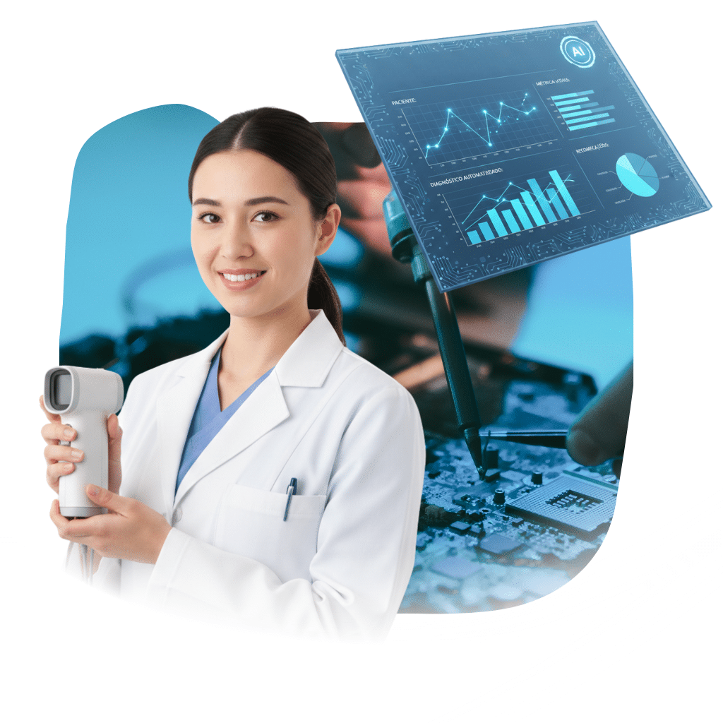 Assistência técnica e manutenção corretiva de espirômetro com troca de peças originais